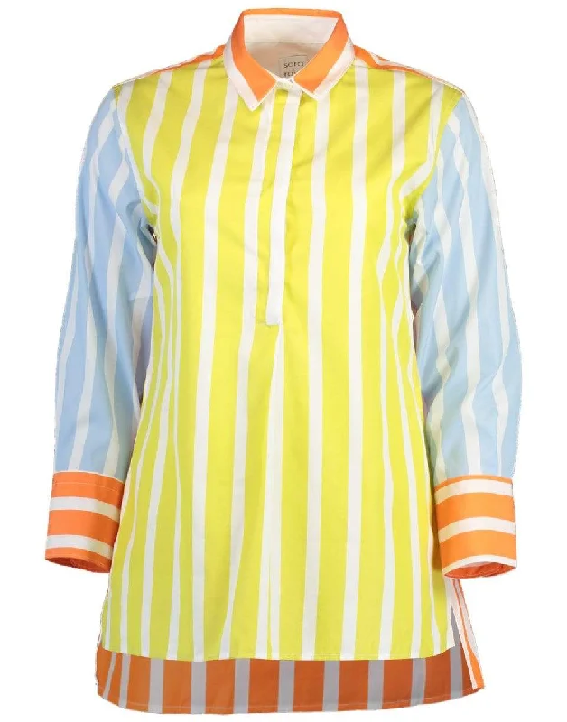 Nattie Colorblock Poplin Striped Shirt