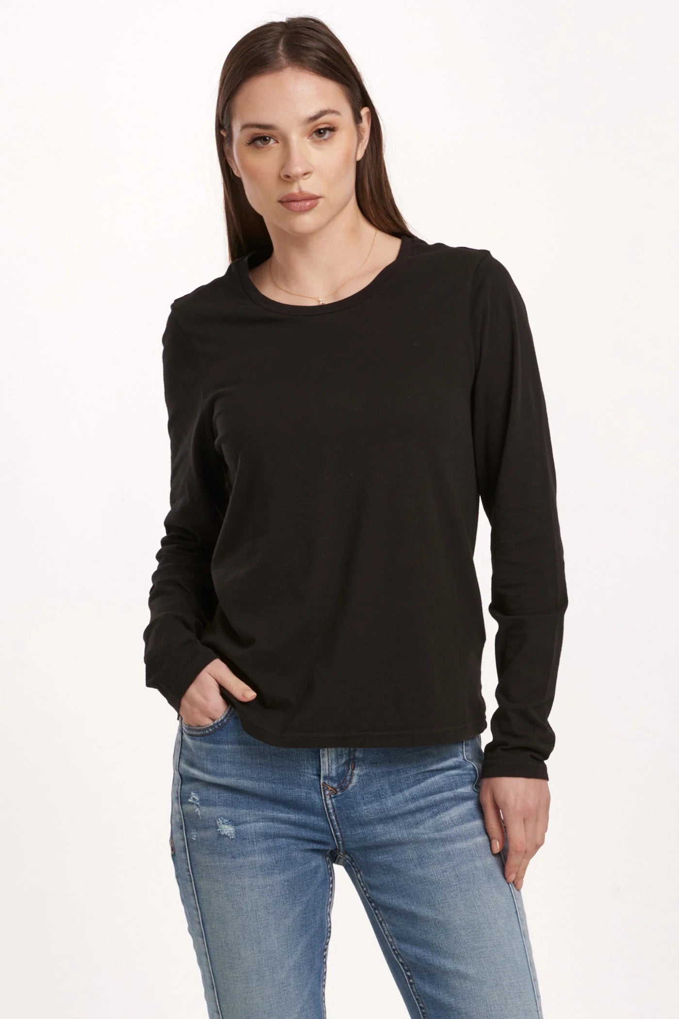 Kathy Long Sleeve Jersey Tee - Black