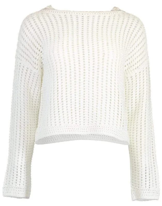 Optic Crochet Long Sleeve Crewneck Pullover