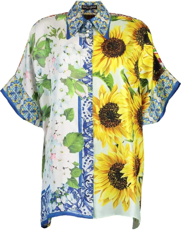 Floral Patchwork Silk Bowling Shirt