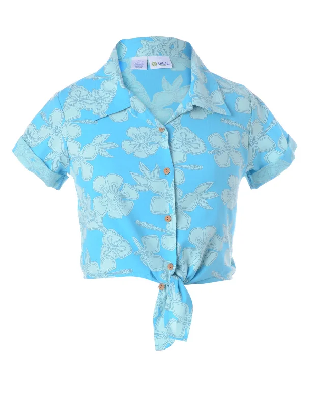 Label Nancy Ladies Hawaiian Tie Front Shirt