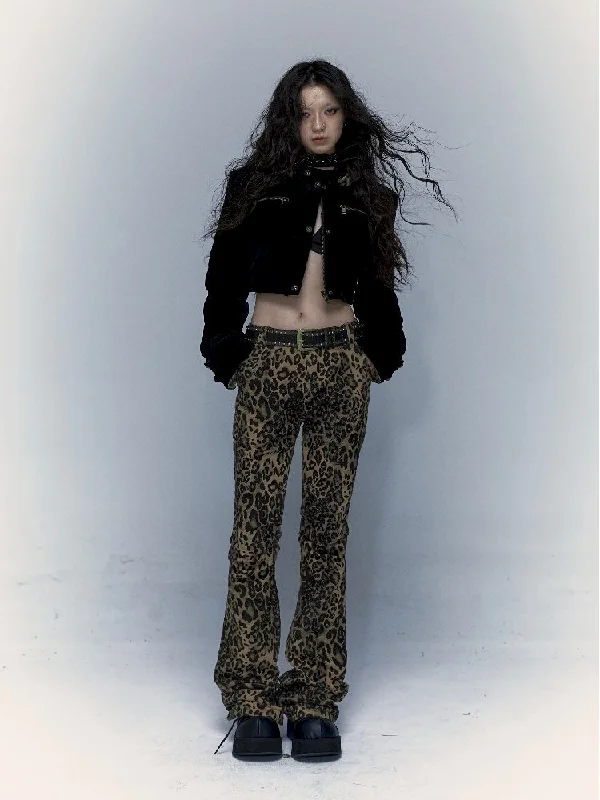 Leopard Print Skinny Micro Trousers [s0000004683]