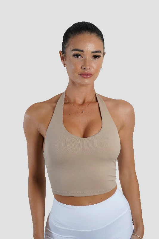 KIARA HALTER TOP - LATTE