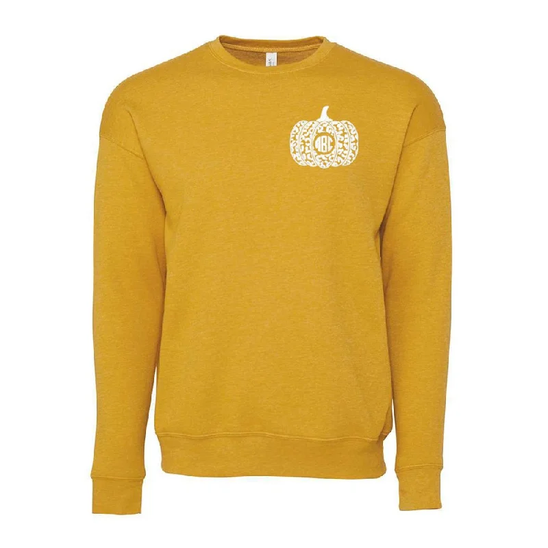 Monogrammed Leopard Pumpkin Premium Crewneck Sweatshirt