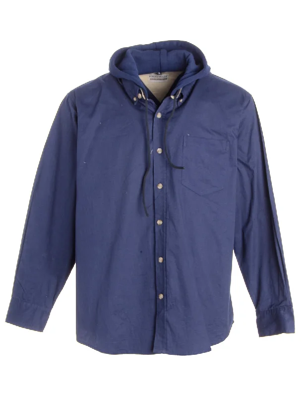 Label Navy Theo Hooded Shirt