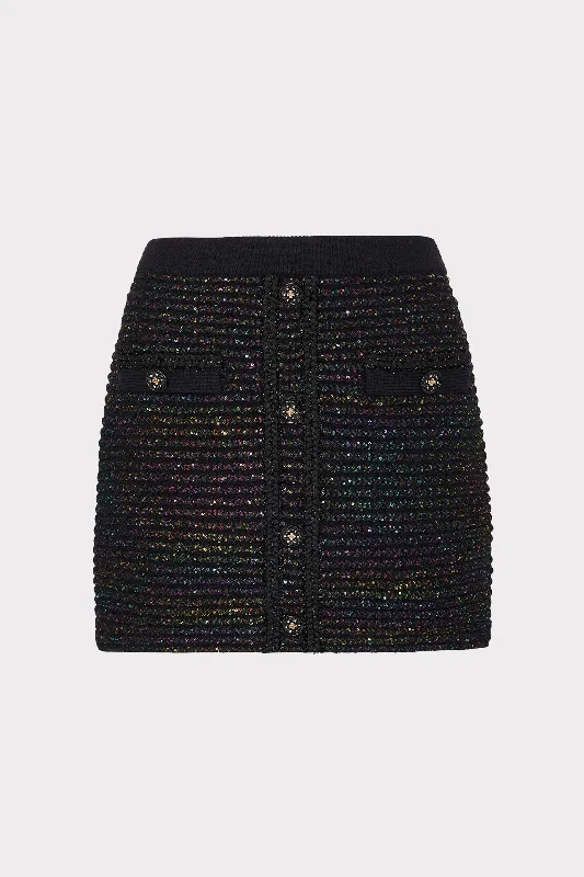 Sequin Textured Knit Mini Skirt