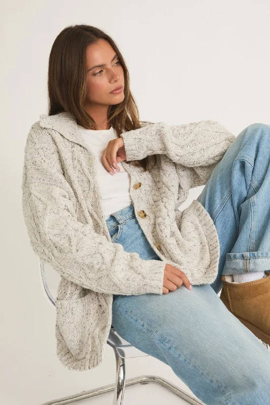 oversized cardigan in heather grey