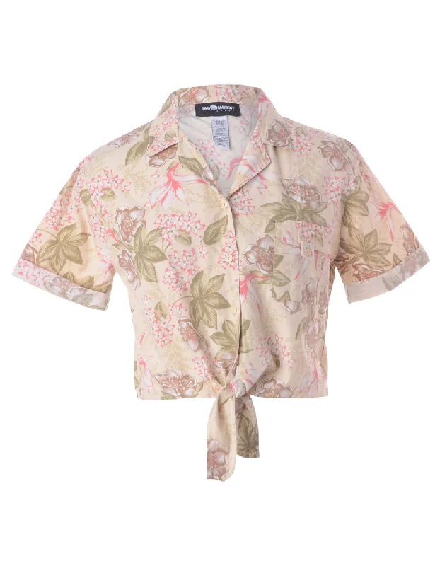 Label Nancy Ladies Hawaiian Tie Front Shirt