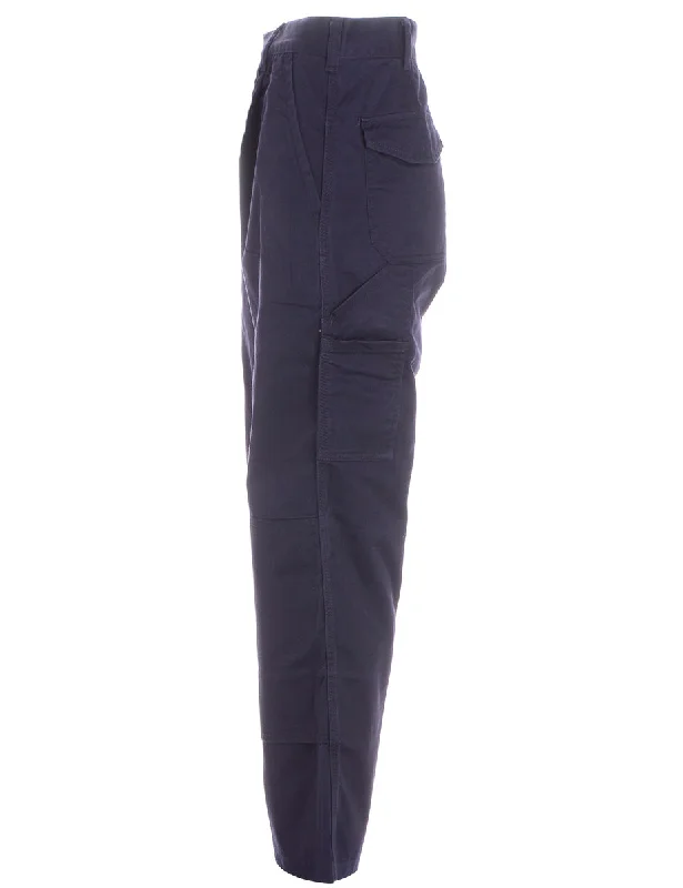 Label Navy Cropped Cargo Trousers