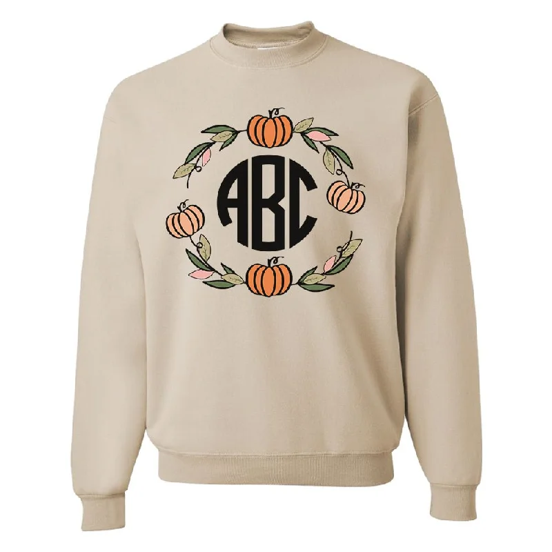 Monogrammed 'Pumpkin Wreath' Crewneck Sweatshirt