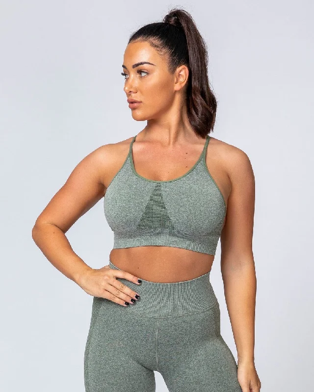 All Day Strap Seamless Bra - Khaki Marl