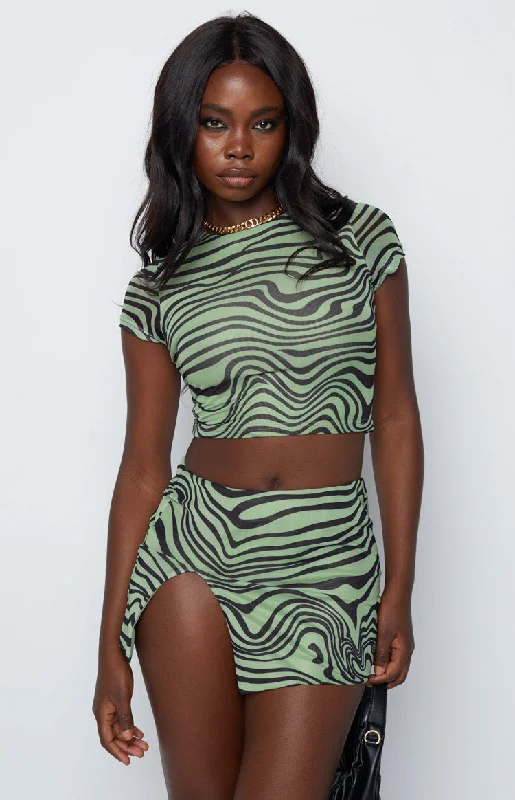 Rosalie Green Crop Top