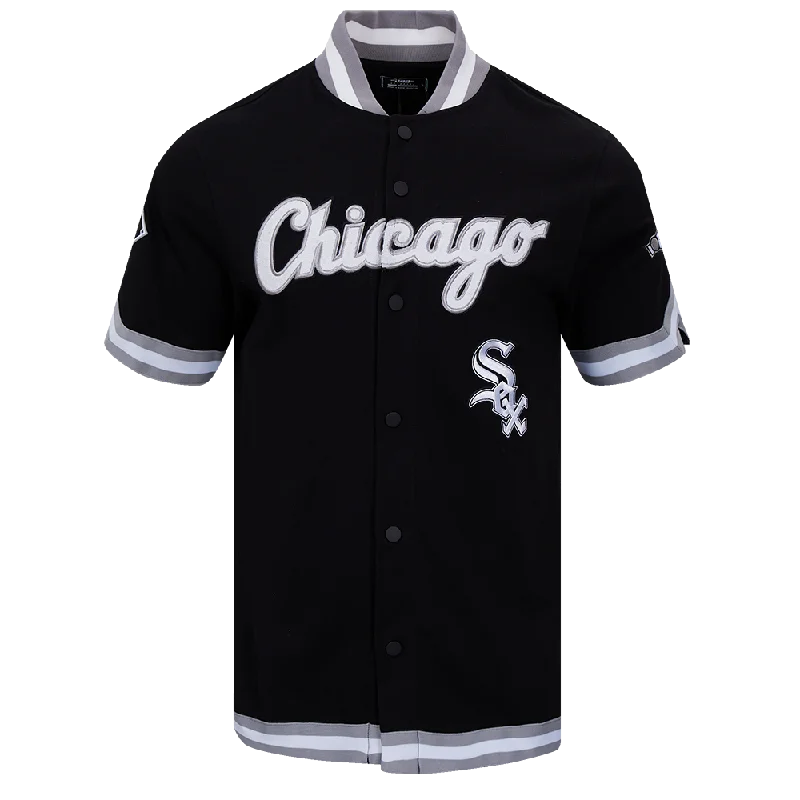 MLB CHICAGO WHITE SOX CLASSIC MEN'S WARM UP JACKET (BLACK/GRAY)