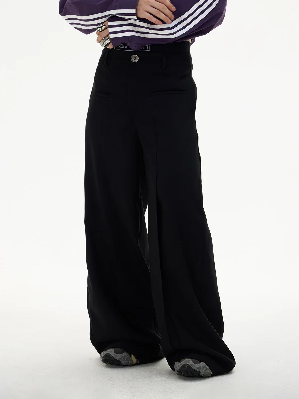 Front Pocket Draped Loose Straight Pants [s0000004174] 