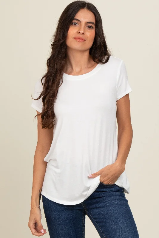 Ivory Basic Short Sleeve Top