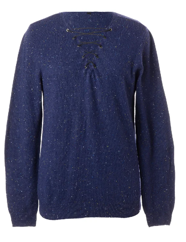 Label Navy Lace Up Jumper