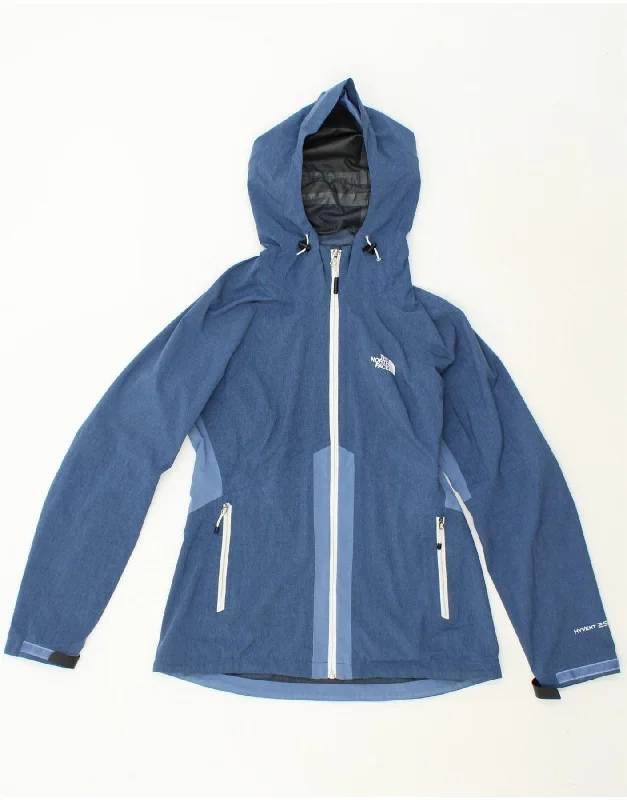 THE NORTH FACE Womens Hooded Rain Jacket UK 14 Medium Blue Polyester