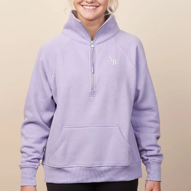 Monogrammed Pocket Quarter Zip Sweatshirt