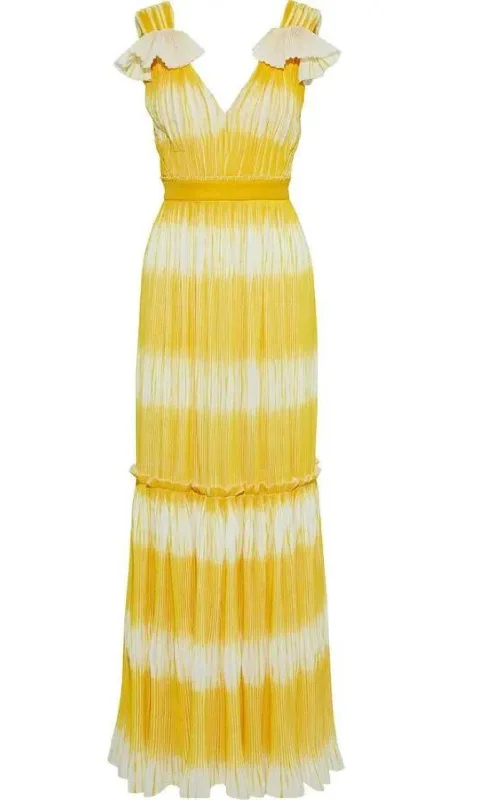 Yellow Tadia Plissé Dress