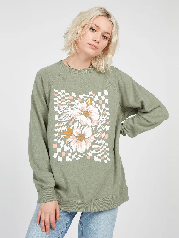 Stone Magic Boyfriend Sweatshirt - Light Army