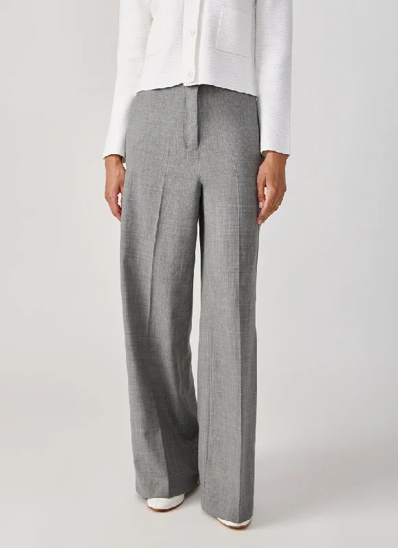 Bi-Stretch Wool Wide Leg Trouser