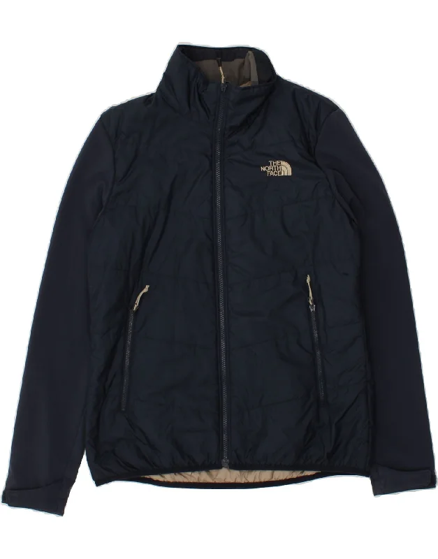 THE NORTH FACE Womens Padded Jacket UK 16 Large Navy Blue Polyester