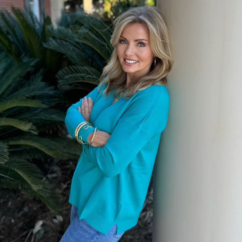 Camry Sweater | Turquoise