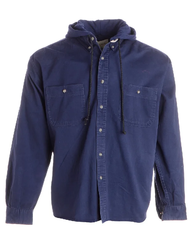 Label Navy Theo Hooded Shirt