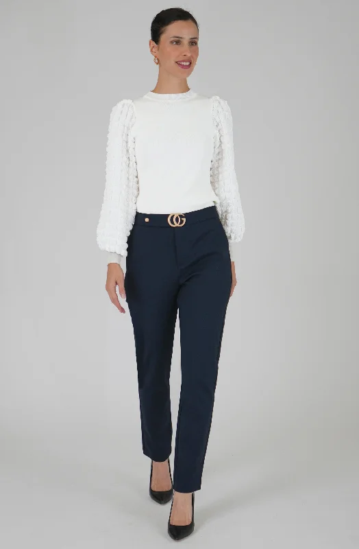 Knit Top with Textured Sleeves