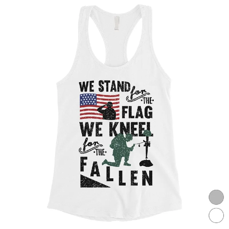 We Stand We Kneel Womens Racerback Tank Top Memorial Day Gift