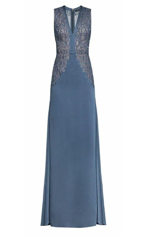 Lace Embroidered Satin Gown