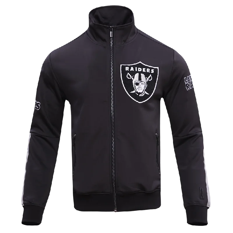 NFL OAKLAND RAIDERS CLASSIC MEN'S DOUBLE KNIT TRACK JACKET (BLACK)