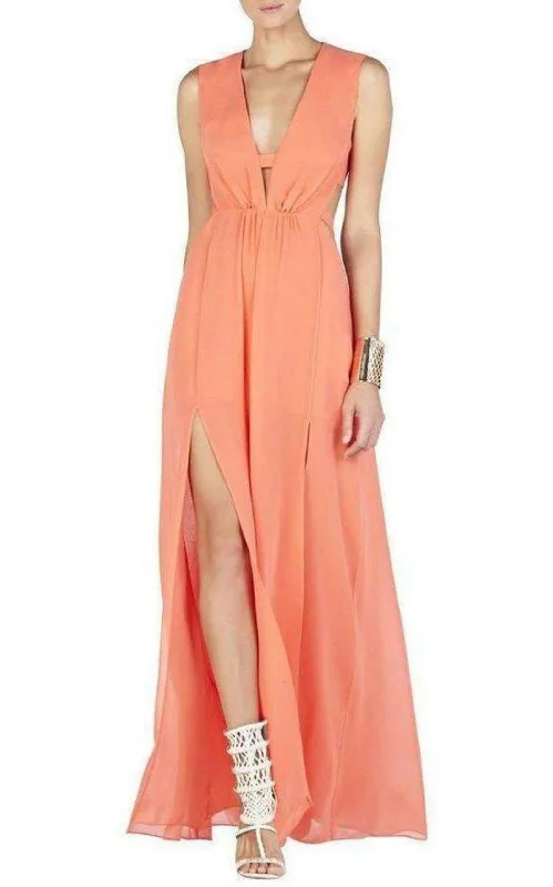 Plunging V-Neck Cutout Gown