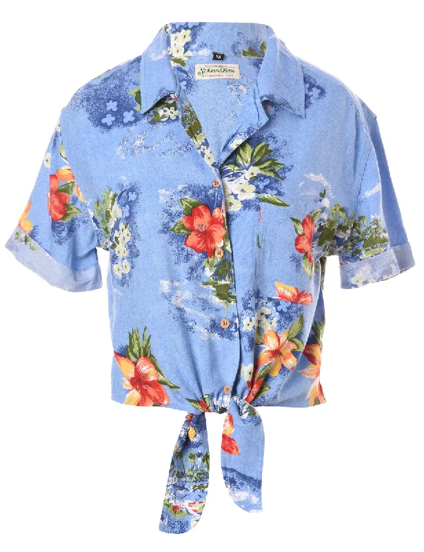 Label Nancy Ladies Hawaiian Tie Front Shirt