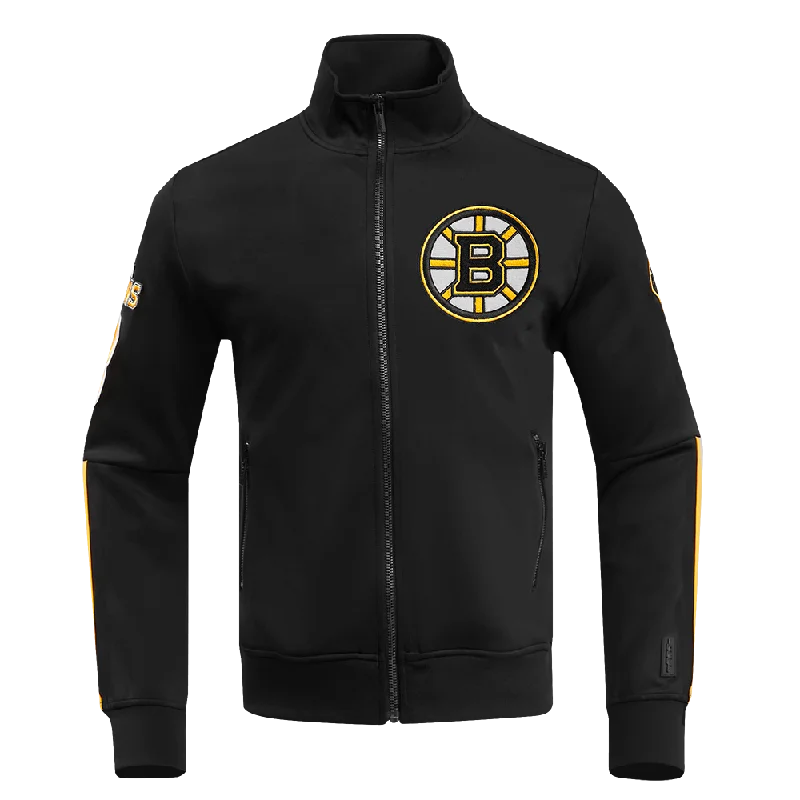 NHL BOSTON BRUINS CLASSIC CHENILLE MEN'S TRACK JACKET (BLACK/YELLOW)