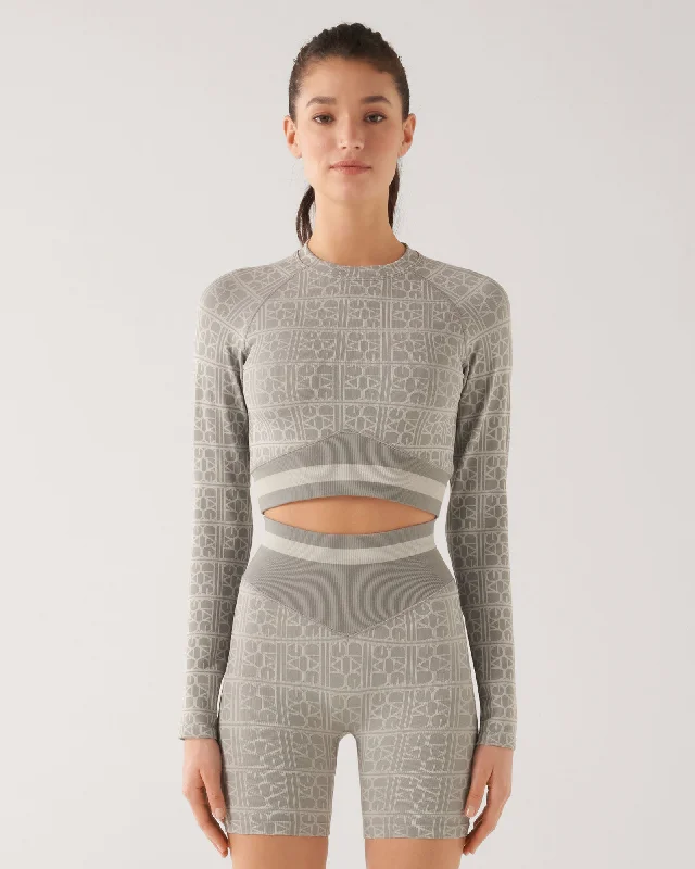 DECADE SEAMLESS LONG SLEEVE TOP DOVE