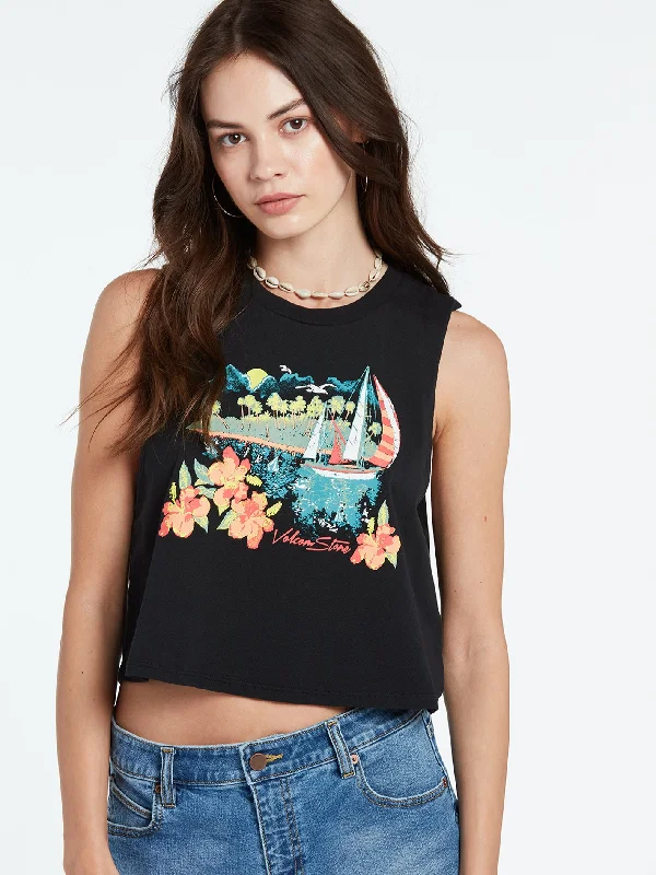 Stone Hour Crop Tank - Black